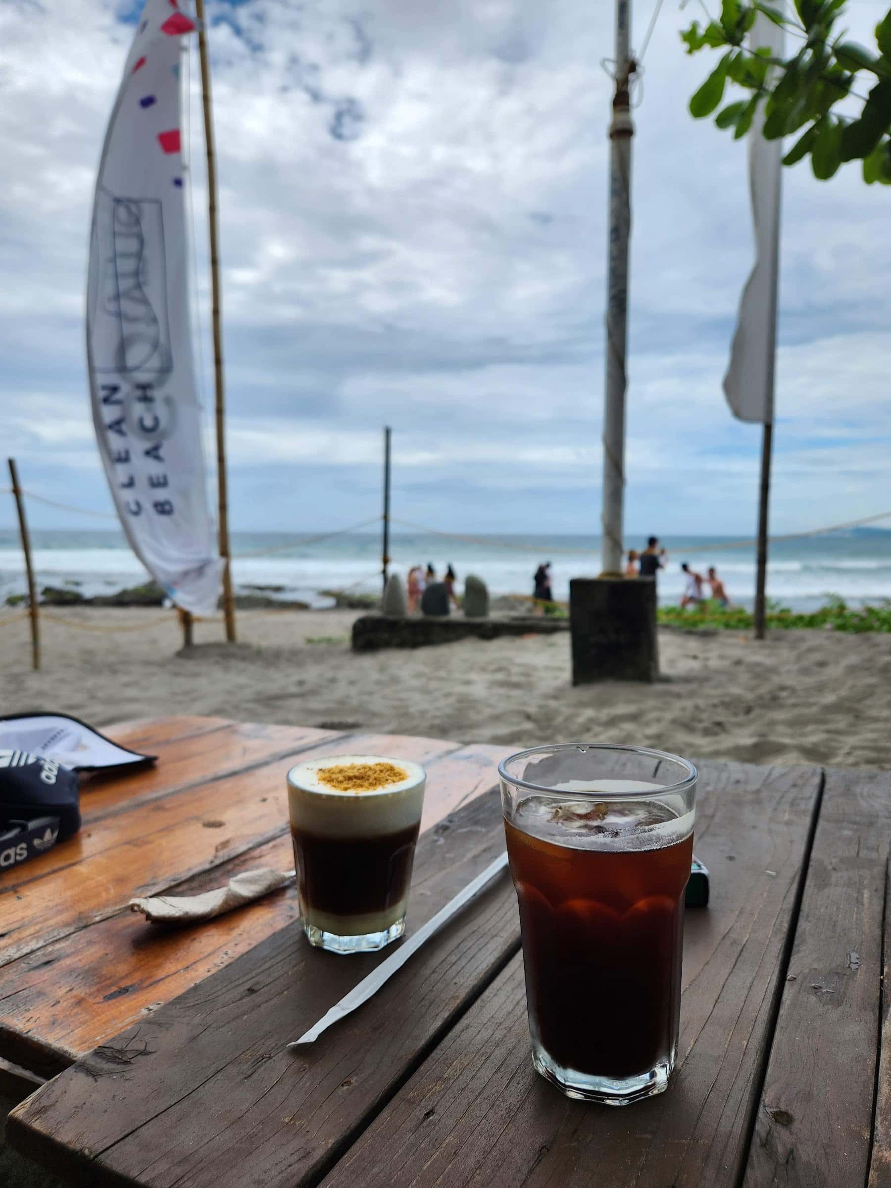 Beachfront table with a view of the surf at Clean Beach, Urbiztondo, San Juan, La Union