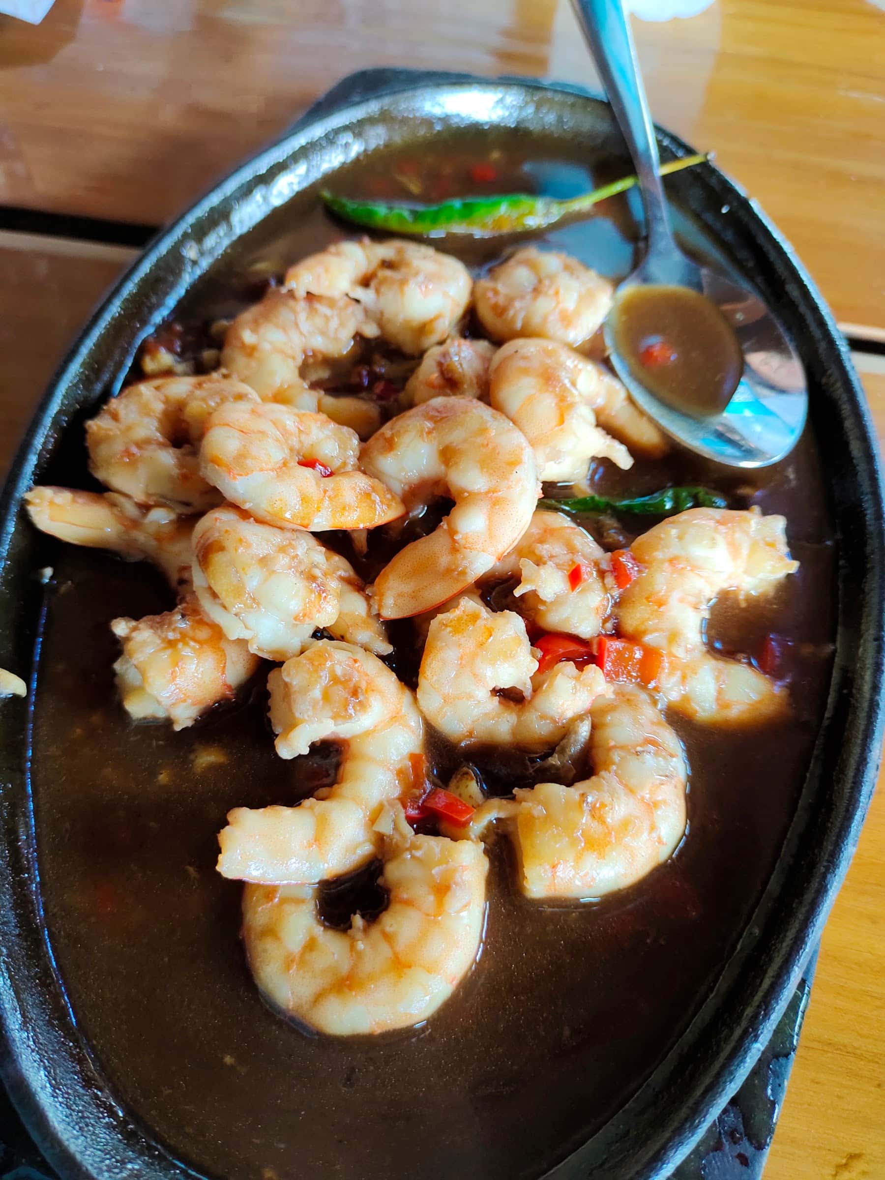 Garlic butter shrimp at La-ne's Restaurant, Bonifacio Street, Mati City