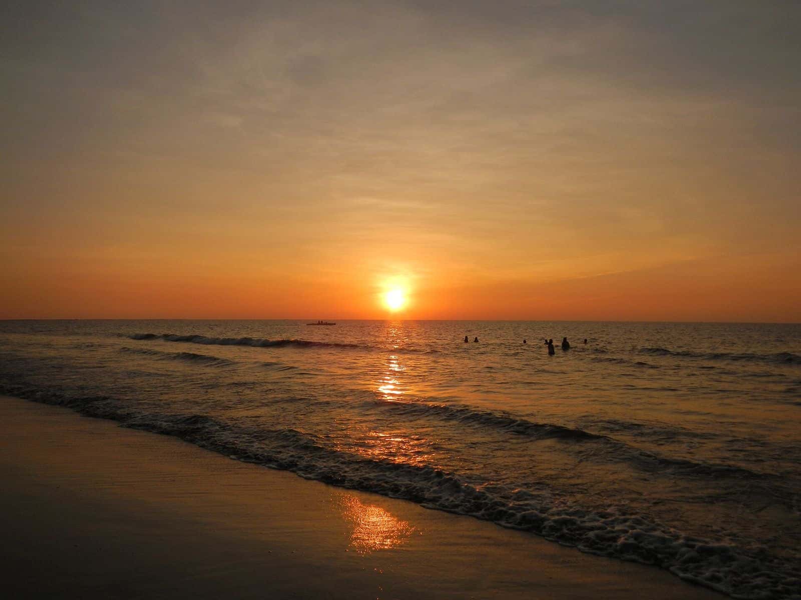 Sunset over the beach at Bauang, La Union