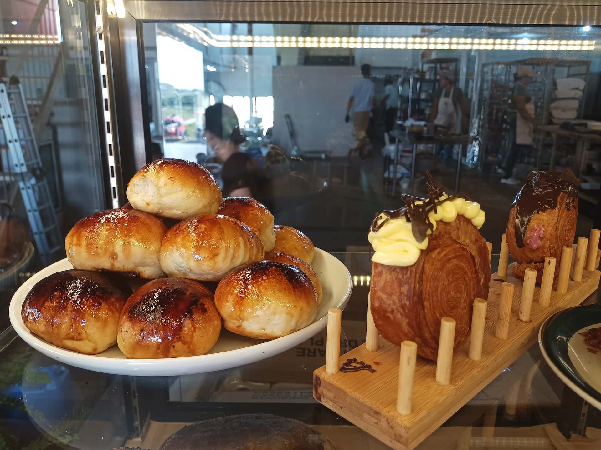 Pastry counter with fresh buns at Masa Bakehouse La Union, Ili Norte, San Juan, La Union