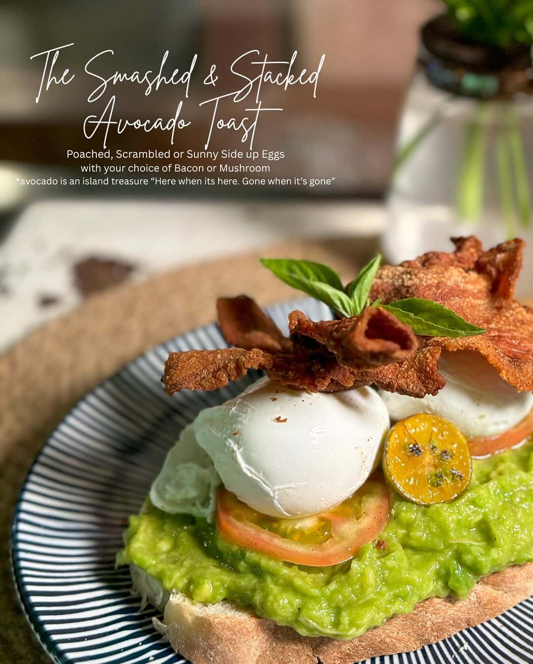 Avocado toast with poached egg and crispy topping
