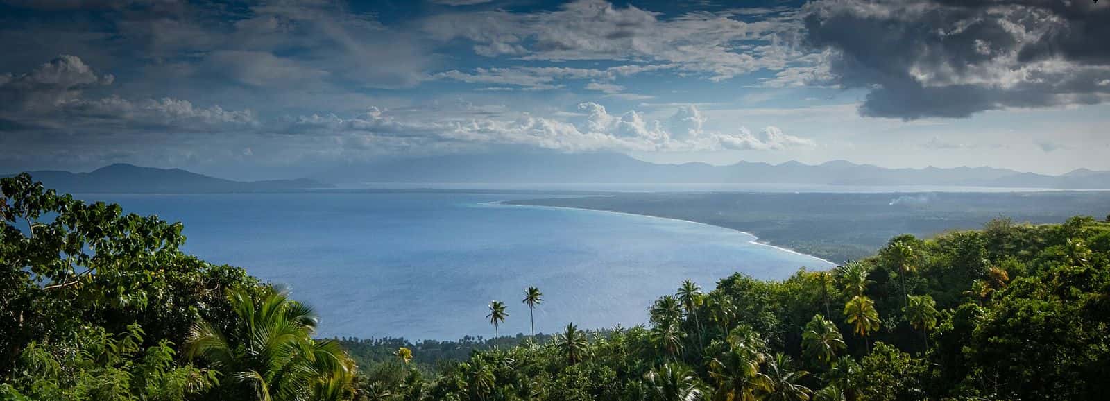 Mount Hamiguitan in the distance above the Dahican coastline