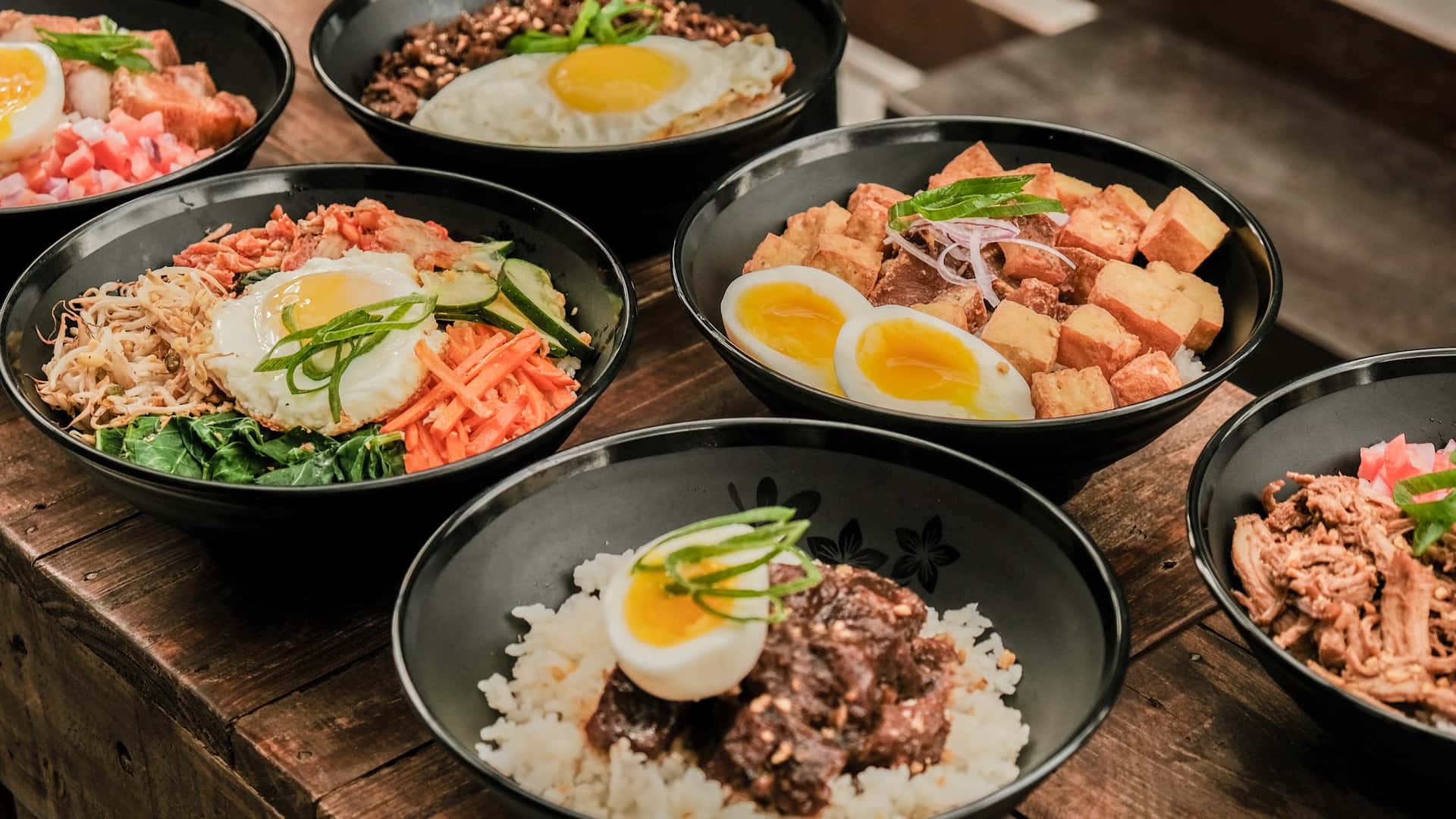 Spread of rice bowls at Tagpuan sa San Juan, Urbiztondo, San Juan, La Union