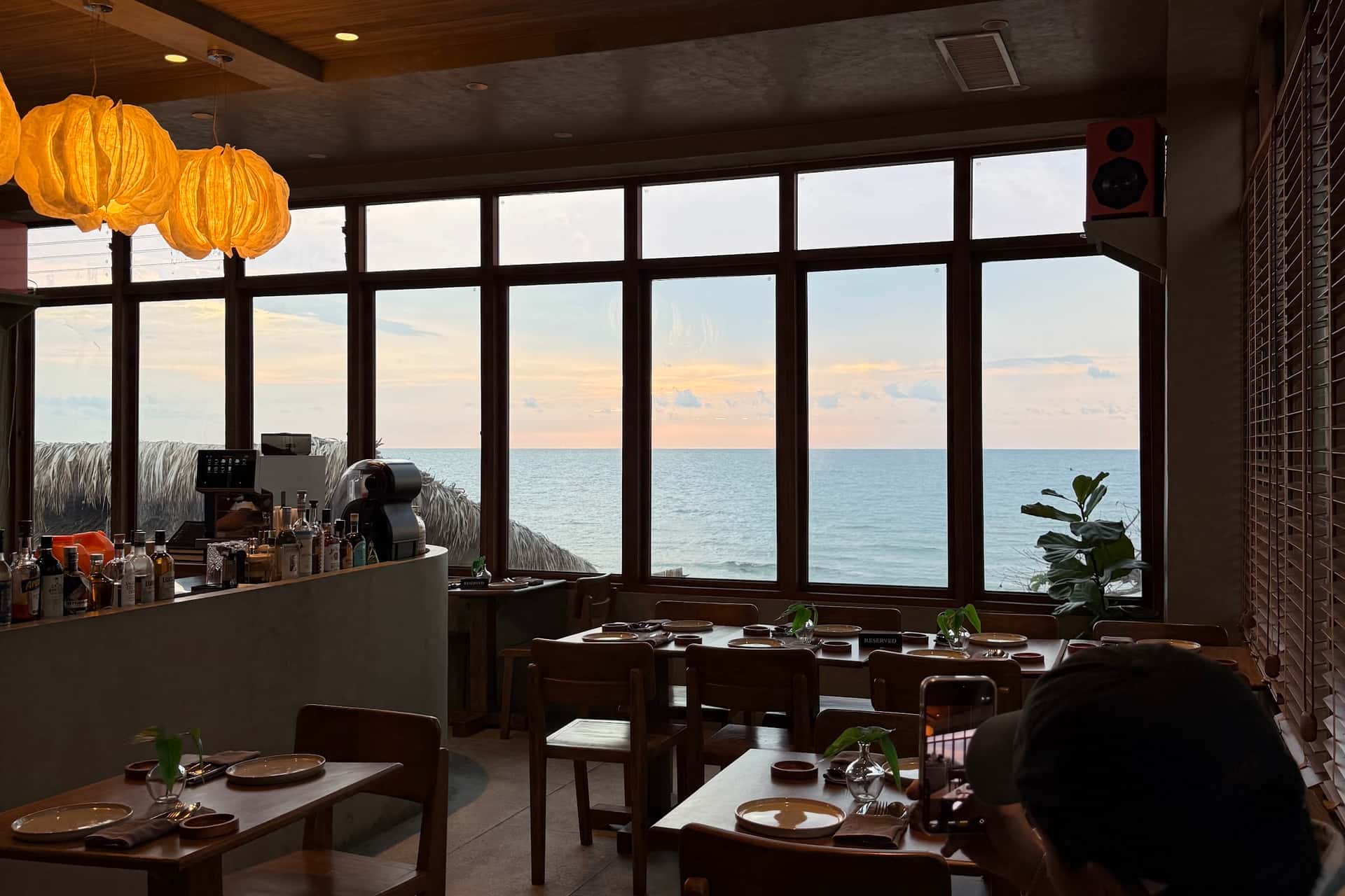Dining room with a view of the sea at UNA, The Salt Boutique Hotel, Urbiztondo, San Juan, La Union