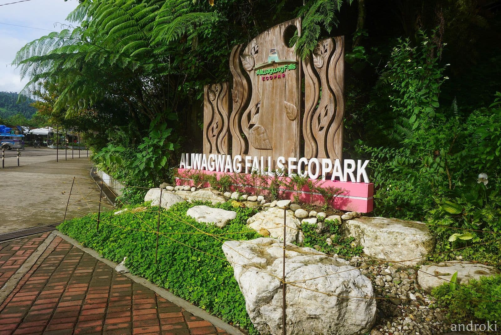 Entrance sign of Aliwagwag Falls EcoPark