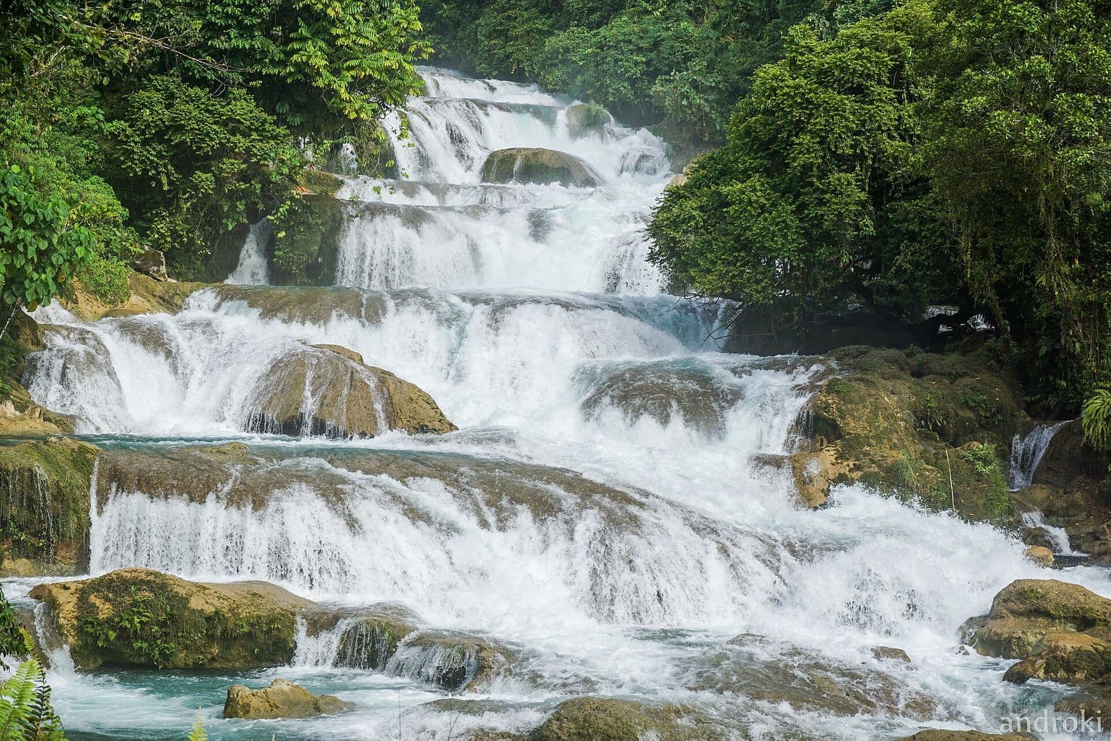 Tiers of white water at Aliwagwag Falls