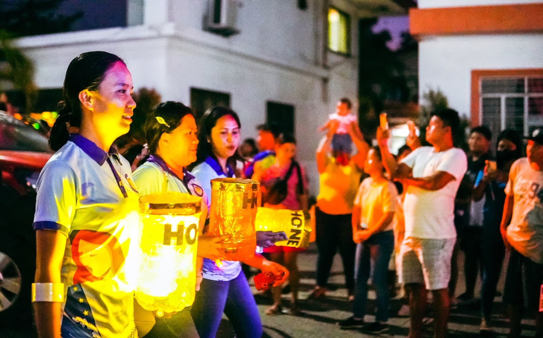 Lantern-lit performers at the Diro Festival in Bacnotan, La Union