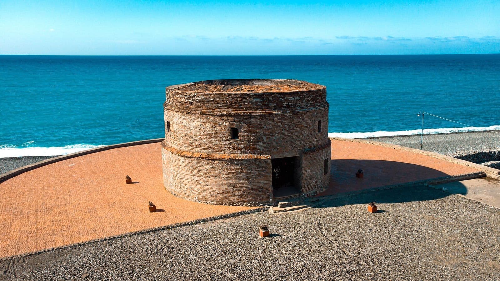 The Spanish-era Baluarte watchtower on the coast at Luna, La Union