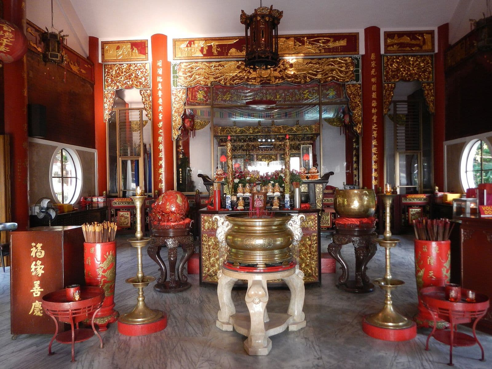 The altar inside Ma-Cho Temple, San Fernando, La Union
