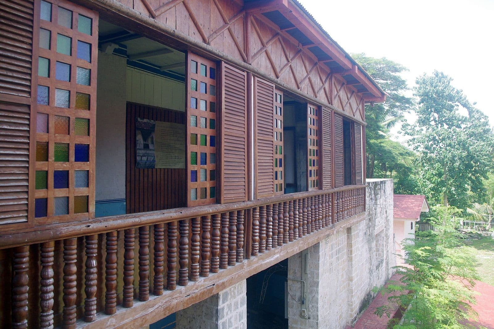 Capiz-style windows on the upper floor of the Lazi Convent