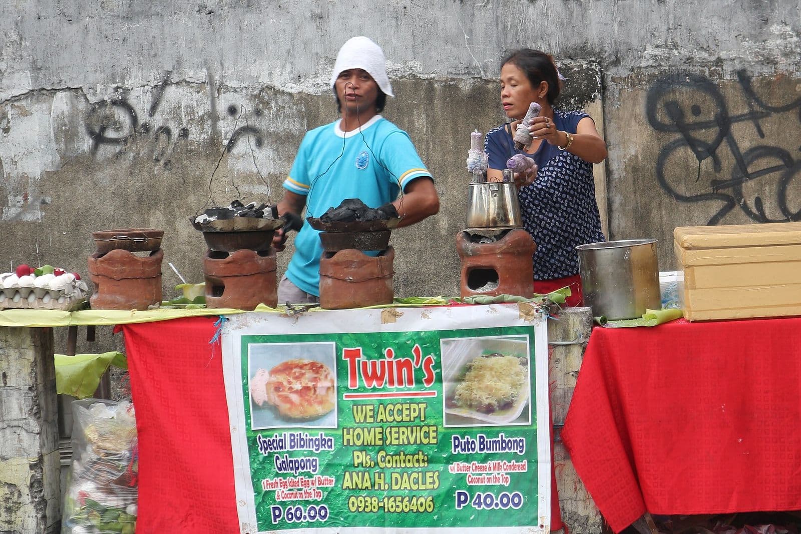 Puto bumbong and bibingka, the rice cakes sold outside church after Simbang Gabi
