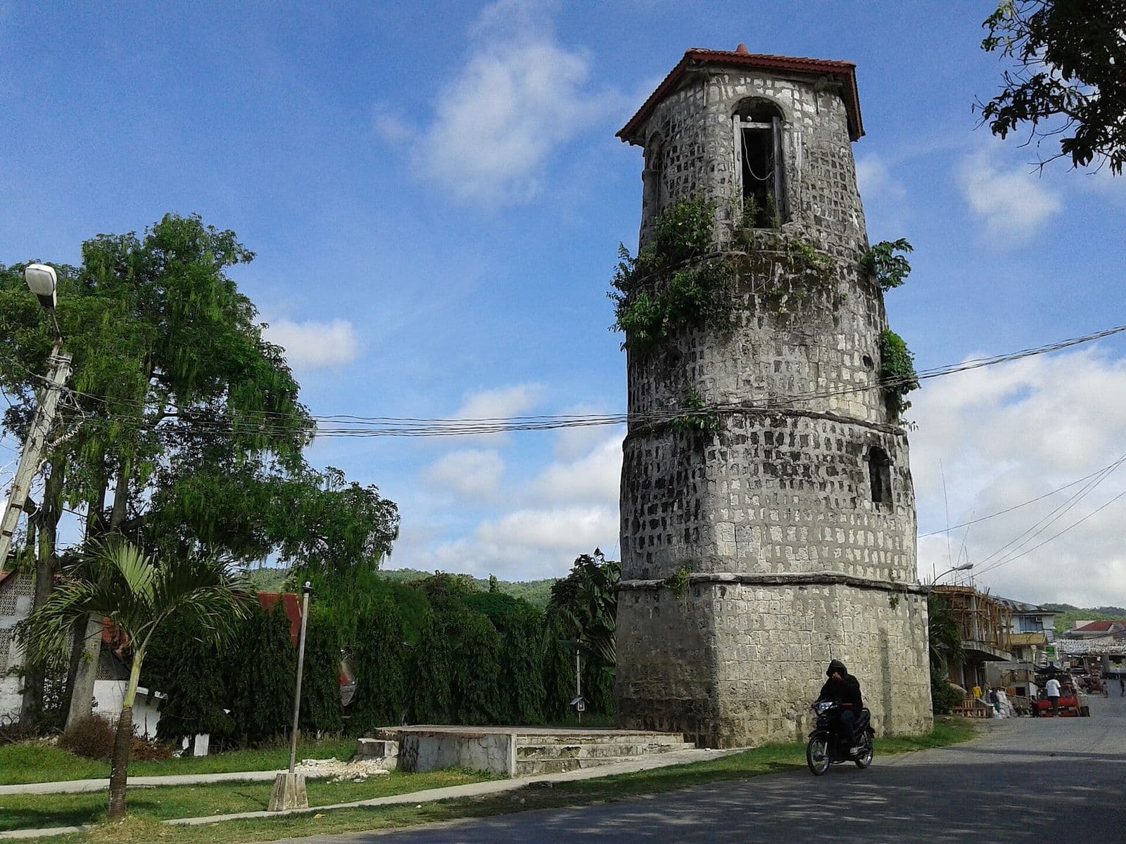 The detached stone bell tower of St. Francis of Assisi Church, Siquijor town