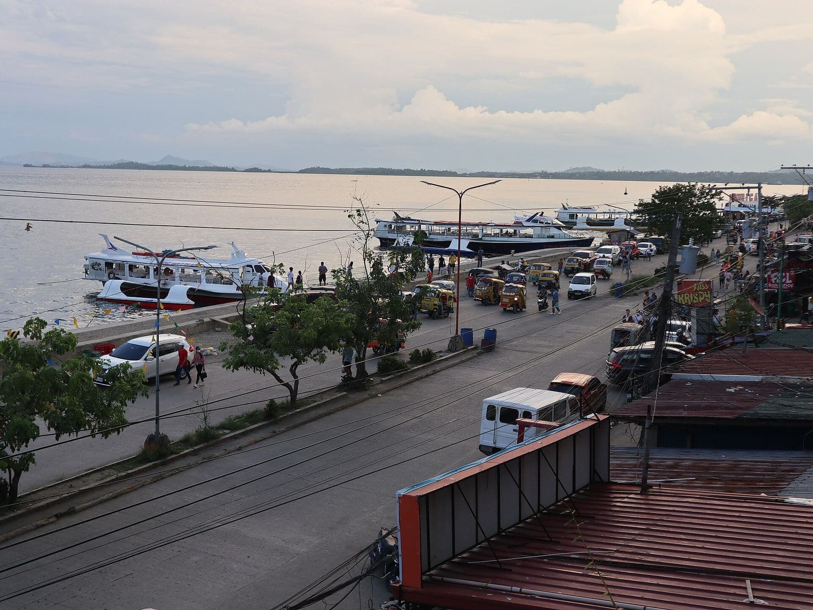Fastcraft moored along the Surigao City boulevard