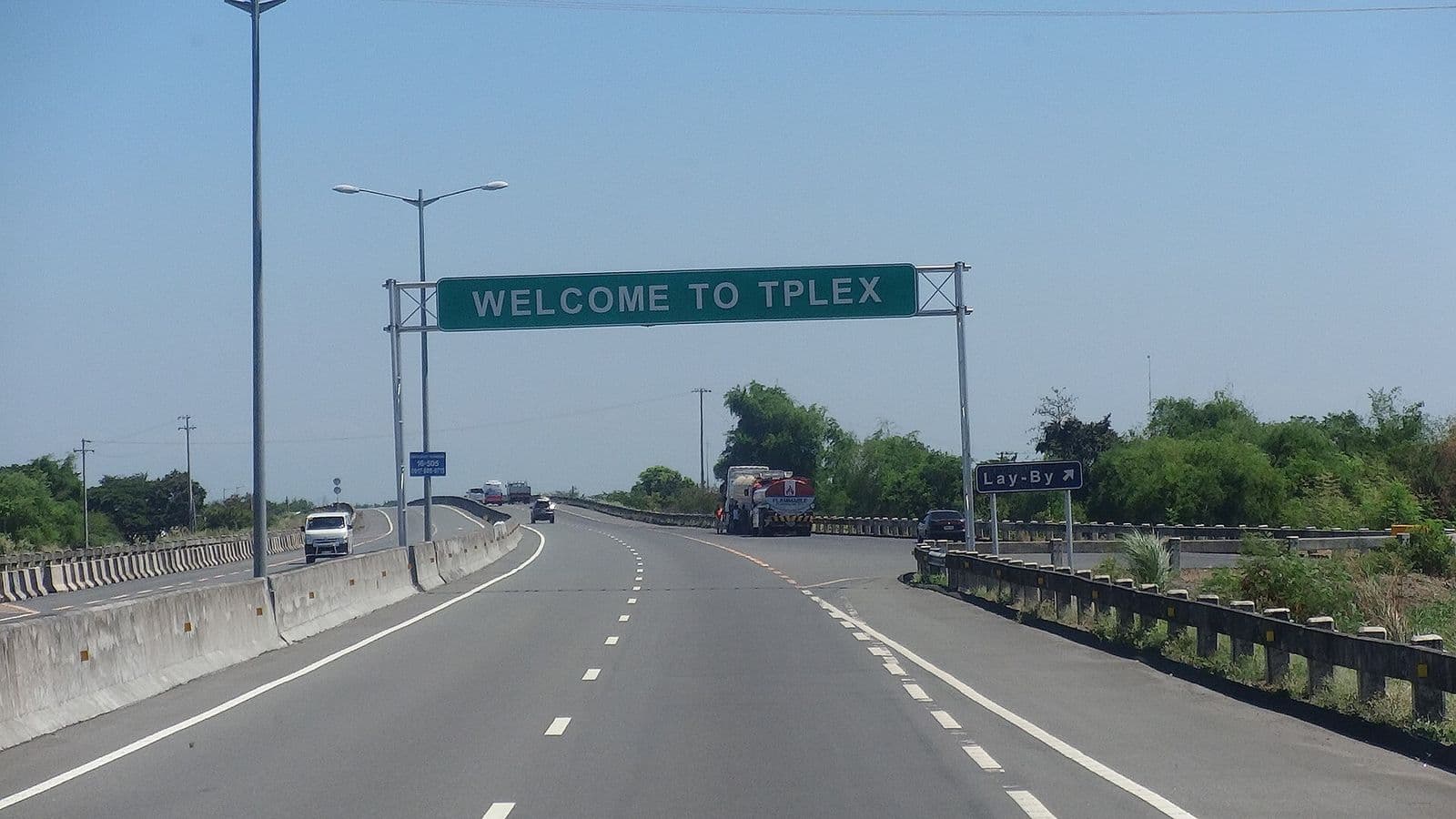 Welcome to TPLEX sign on the Tarlac-Pangasinan-La Union Expressway
